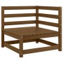 Set de muebles de jardín 2 pzas cojines madera pino marrón miel