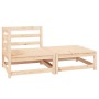 Juego de muebles de jardín 2 pzas y cojines madera pino maciza