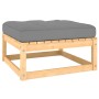 Juego de muebles de jardín 2 pzas y cojines madera pino maciza