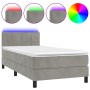 Cama box spring colchón y LED terciopelo gris claro 90x200 cm de vidaXL, Camas y somieres - Ref: Foro24-3134381, Precio: 297,...