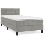 Cama box spring con colchón terciopelo gris claro 90x190 cm de vidaXL, Camas y somieres - Ref: Foro24-3141275, Precio: 282,49...