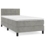 Cama box spring con colchón terciopelo gris claro 90x190 cm de vidaXL, Camas y somieres - Ref: Foro24-3141275, Precio: 285,63...