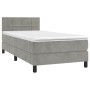 Cama box spring con colchón terciopelo gris claro 90x190 cm de vidaXL, Camas y somieres - Ref: Foro24-3141275, Precio: 285,63...