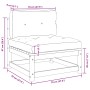 Set de muebles de jardín 2 pzas con cojines madera pino blanco