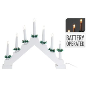 Ambiance Luces de velas navideñas de puente con 7 LED blancos