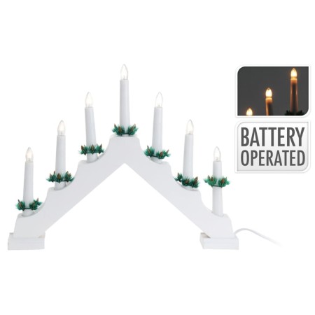 Ambiance Luces de velas navideñas de puente con 7 LED blancos