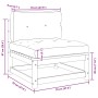 Set de muebles de jardín 2 pzas con cojines madera pino negro