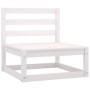 Set de muebles de jardín 3 pzas con cojines madera pino blanco