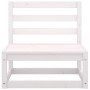 Set de muebles de jardín 3 pzas con cojines madera pino blanco