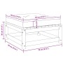Set de muebles de jardín 3 pzas con cojines madera pino negro