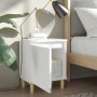Mesitas de noche 2 uds patas madera maciza blanca 40x30x50 cm