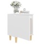 Mesitas de noche 2 uds patas madera maciza blanca 40x30x50 cm