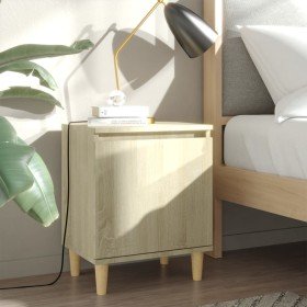 Mesitas de noche 2 uds con patas madera roble Sonoma 40x30x50cm Mesitas de noche 2 uds con patas madera roble Sonoma 40x30x50cm