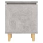 Mesitas de noche 2 uds patas madera gris hormigón 40x30x50 cm