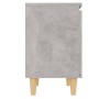 Mesitas de noche 2 uds patas madera gris hormigón 40x30x50 cm
