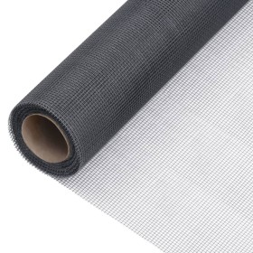 Malla mosquitera de fibra de vidrio gris 80x500 cm