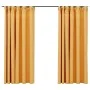 Blackout curtains hooks linen look 2 pcs yellow 140x175 cm by vidaXL, Curtains and curtains - Ref: Foro24-321196, Price: 36,6...