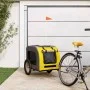 Remolque de bicicleta mascotas hierro tela Oxford amarillo gris de vidaXL, Cochecitos para mascotas - Ref: Foro24-93840, Prec...