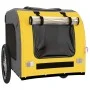 Haustier-Fahrradanhänger, Eisen-Oxford-Stoff, gelb-grau von vidaXL, Kinderwagen für Haustiere - Ref: Foro24-93840, Preis: 108...