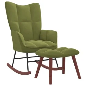 Light green velvet rocking chair with footrest by vidaXL, Rocking chairs - Ref: Foro24-328153, Price: 165,65 €, Discount: %