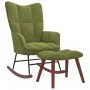 Silla mecedora con reposapiés terciopelo verde claro de vidaXL, Mecedoras - Ref: Foro24-328153, Precio: 165,65 €, Descuento: %