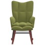 Silla mecedora con reposapiés terciopelo verde claro de vidaXL, Mecedoras - Ref: Foro24-328153, Precio: 169,36 €, Descuento: %