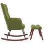 Silla mecedora con reposapiés terciopelo verde claro de vidaXL, Mecedoras - Ref: Foro24-328153, Precio: 165,65 €, Descuento: %