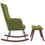 Silla mecedora con reposapiés terciopelo verde claro de vidaXL, Mecedoras - Ref: Foro24-328153, Precio: 169,36 €, Descuento: %