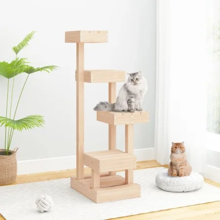 Solid pine wood cat tree 45.5x49x103 cm by vidaXL, Cat furniture - Ref: Foro24-824648, Price: 72,47 €, Discount: %