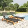 Sonnenliegen 2 Stück Rattan und massives Akazienholz braun und schwarz von vidaXL, Liegen - Ref: Foro24-319728, Preis: 223,95...