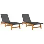 Sonnenliegen 2 Stück Rattan und massives Akazienholz braun und schwarz von vidaXL, Liegen - Ref: Foro24-319728, Preis: 223,95...