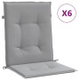 Cojín silla jardín respaldo bajo 6 uds tela Oxford gris de vidaXL, Cojines para sillas y sofás - Ref: Foro24-314132, Precio: ...