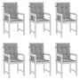 Low back garden chair cushion 6 pcs gray Oxford fabric by vidaXL, Cushions for chairs and sofas - Ref: Foro24-314132, Price: ...