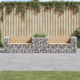 Banco de jardín con cesta de gaviones madera maciza de pino de vidaXL, Bancos de jardín - Ref: Foro24-3196245, Precio: 310,97...