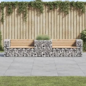 Garden bench with gabion basket solid pine wood by vidaXL, garden benches - Ref: Foro24-3196245, Price: 332,08 €, Discount: %