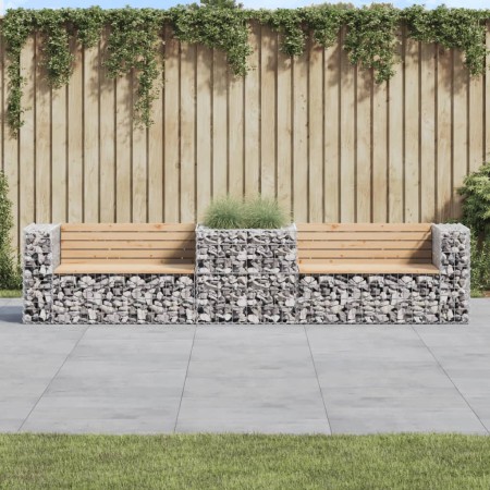 Garden bench with gabion basket solid pine wood by vidaXL, garden benches - Ref: Foro24-3196245, Price: 310,97 €, Discount: %