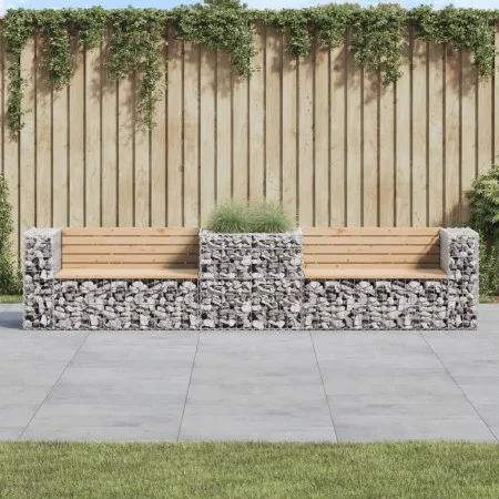 Garden bench with gabion basket solid pine wood by vidaXL, garden benches - Ref: Foro24-3196245, Price: 332,08 €, Discount: %