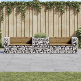 Garden bench with gabion basket impregnated pine wood by vidaXL, garden benches - Ref: Foro24-3196247, Price: 325,88 €, Disco...