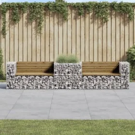 Garden bench with gabion basket impregnated pine wood by vidaXL, garden benches - Ref: Foro24-3196247, Price: 342,48 €, Disco...