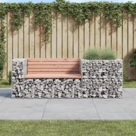 Gartenbank mit Gabionenkorb aus Douglasienholz von vidaXL, Gartenbänke - Ref: Foro24-3196243, Preis: 188,35 €, Rabatt: %