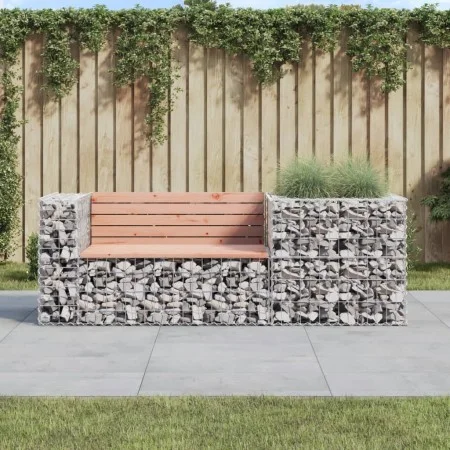 Banco de jardín con cesta de gaviones madera abeto Douglas de vidaXL, Bancos de jardín - Ref: Foro24-3196243, Precio: 189,45 ...