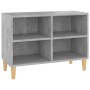 Mueble de TV patas de madera maciza gris hormigón 69,5x30x50 cm en Muebles TV | Comprar online en Foro24