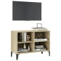 Mueble de TV con patas metal color roble Sonoma 69,5x30x50 cm en Muebles TV | Comprar online en Foro24
