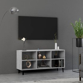 Mueble de TV con patas metal gris hormigón 103,5x30x50 cm en Muebles TV | Comprar online en Foro24
