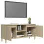 Mueble de TV patas madera maciza roble Sonoma 103,5x35x50 cm en Muebles TV | Comprar online en Foro24