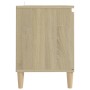 Mueble de TV patas madera maciza roble Sonoma 103,5x35x50 cm en Muebles TV | Comprar online en Foro24