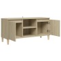 Mueble de TV patas madera maciza roble Sonoma 103,5x35x50 cm en Muebles TV | Comprar online en Foro24