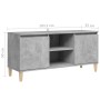 Mueble de TV patas madera maciza gris hormigón 103,5x35x50 cm en Muebles TV | Comprar online en Foro24