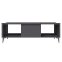 Mesa de centro de madera contrachapada gris 103,5x60x35cm