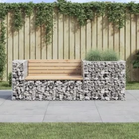 Banco de jardín con cesta de gaviones madera maciza de pino by vidaXL, garden benches - Ref: Foro24-3196242, Price: 190,74 €,...